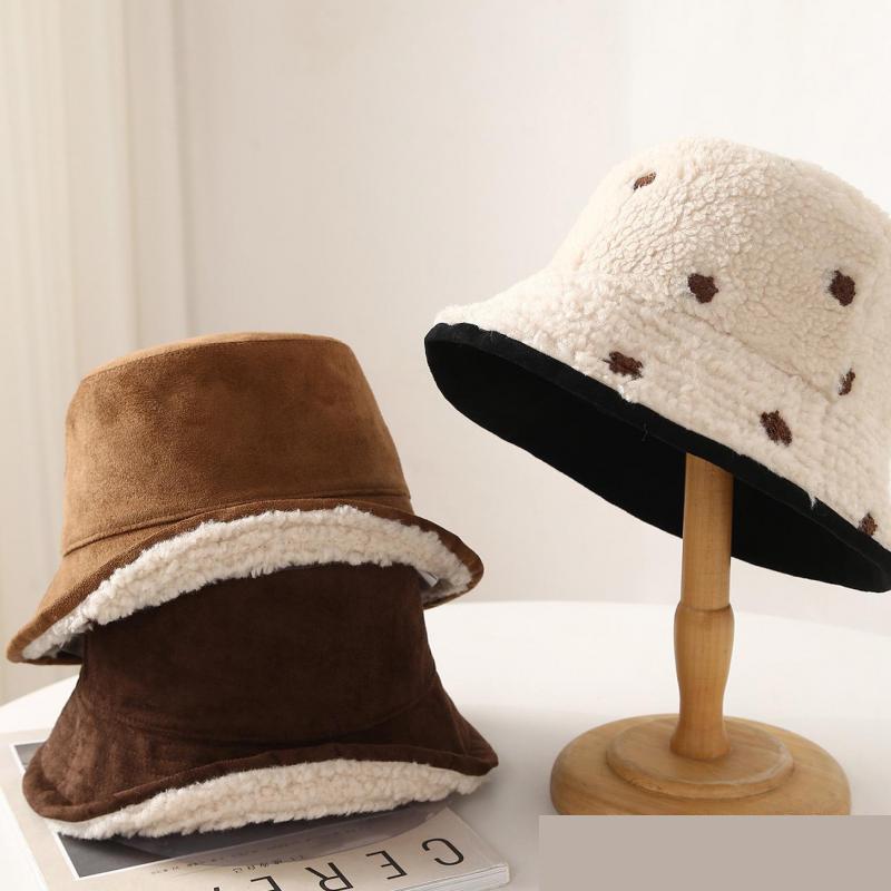 Women'S Winter Bucket Hat Thickened Windproof & Warm Double-Sided Design, New Trendy Fisherman Style Cap