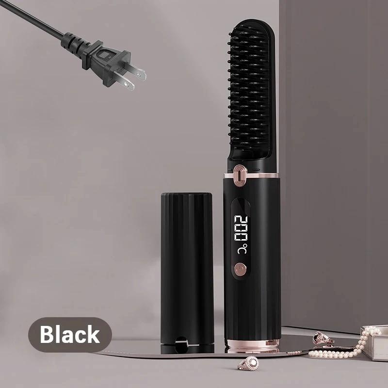 

Расческа-выпрямитель с подогревом, выпрямление отрицательными ионами без повреждения волос, отображение температуры, защита от ожогов, портативные инструменты для волос