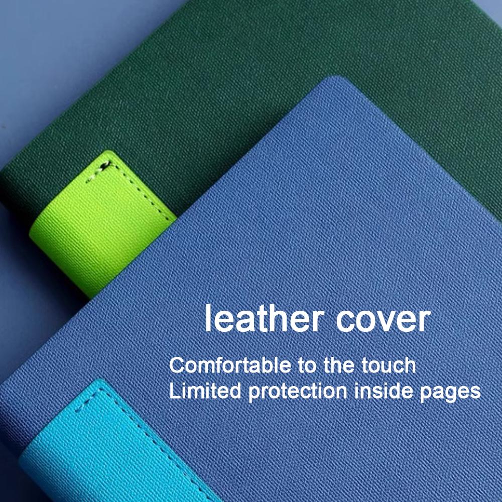 (Logo Can Be Engraved) A5 Leather Student Subject Notebook, Business Meeting Record Book, Thickened Notepad, Office Ledger, Diary