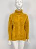 2025 Autumn/Winter Women's College Style Chunky High Neck Cable Knit Pullover Sweater
