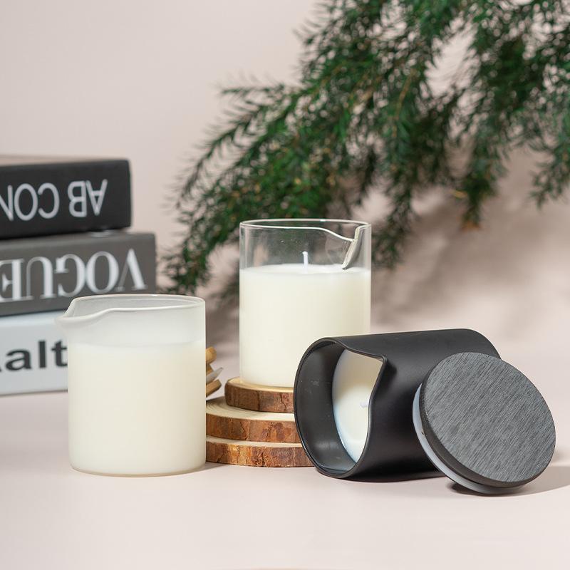 Black and White Ceramic Cup with Mouth Low Temperature Soy Wax Scented Candle 38 Degrees Low Temperature Soy Wax