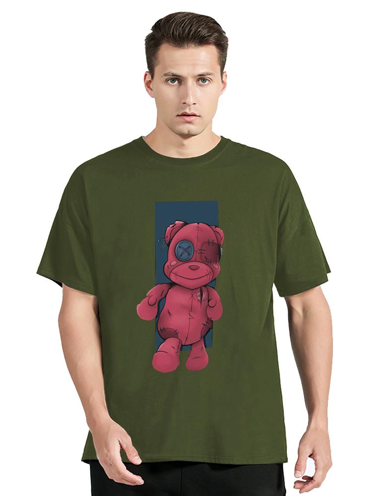 Fashion All-match Women Cotton T-shirt Cartoons Cute Bear Tops Summer Black Classic O-Neck Tee Women Clothes Hip Hop Tshirt