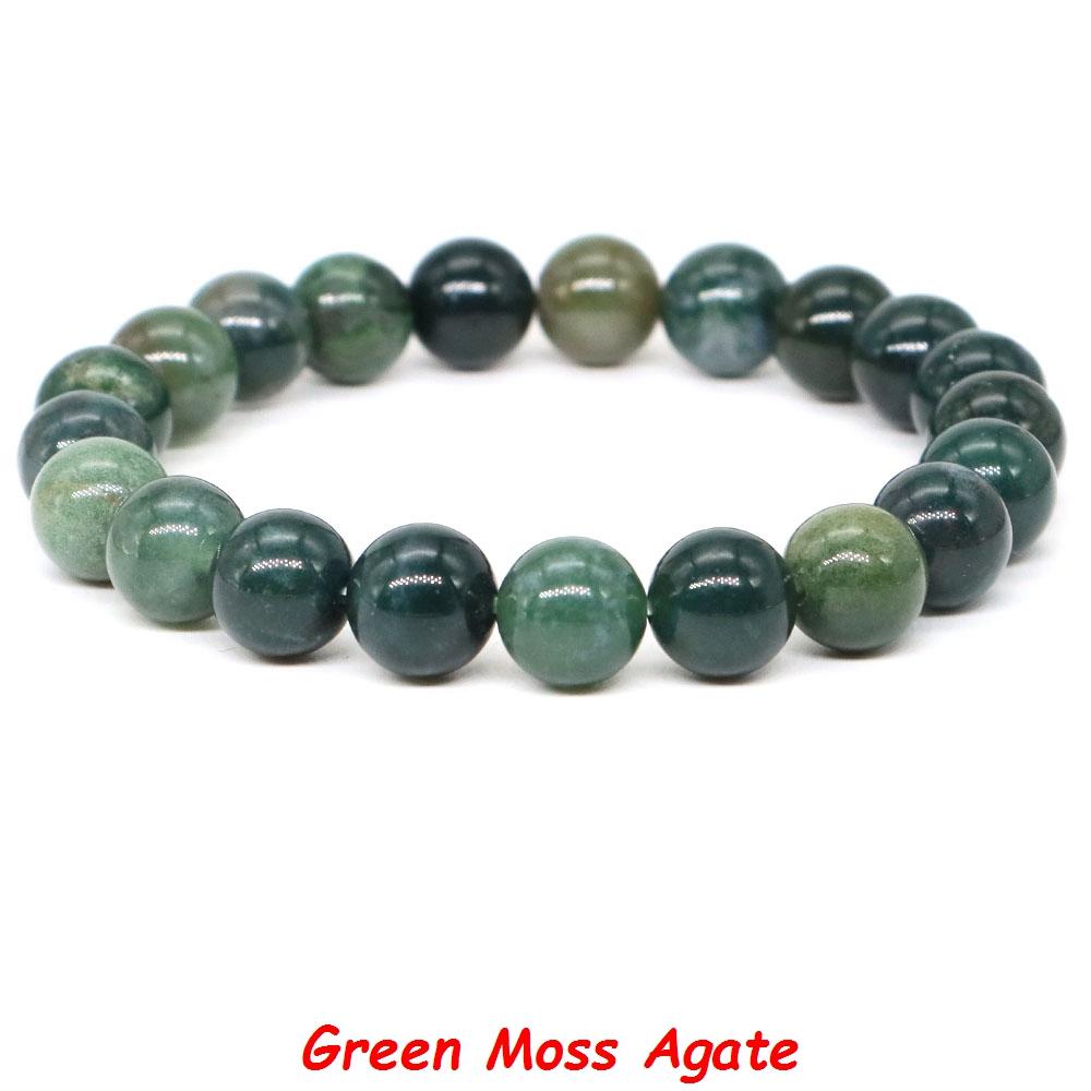 Natural Stone Bracelet Healing Crystal Amethyst Quartz Agate Round Loose Bead Elastic Stretch Bangle For Women Men Jewelry Gifts