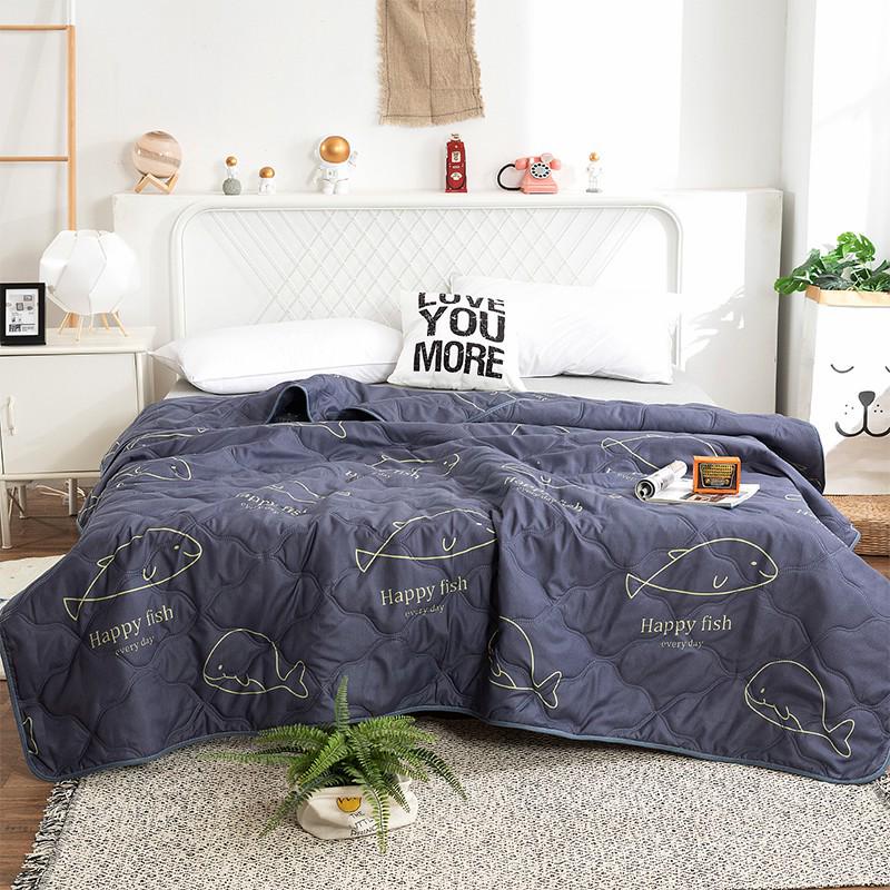 Summer Thin Ultrasonic Aloe Cotton Quilt for Dormitory Students