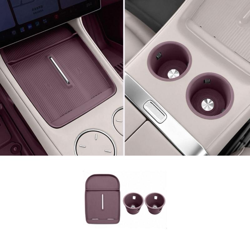 For Xiaomi YU7 2025 2026 Central Control Wireless Charging Silicone Pad Water Cup Pad Storage Pad Accessories