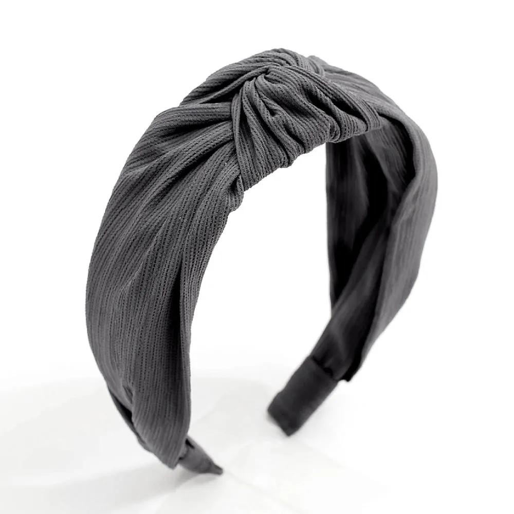 Headband Women's Headband Angel Shushu Ribbed Twisted Hairband Gray