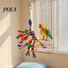 Cotton Rope Bird Chew Toy Colorful Parrot Toy, Biting Cage Accessory for Lovebird Budgie Cockatiel Parakeet Enrichment Anxiety Relief