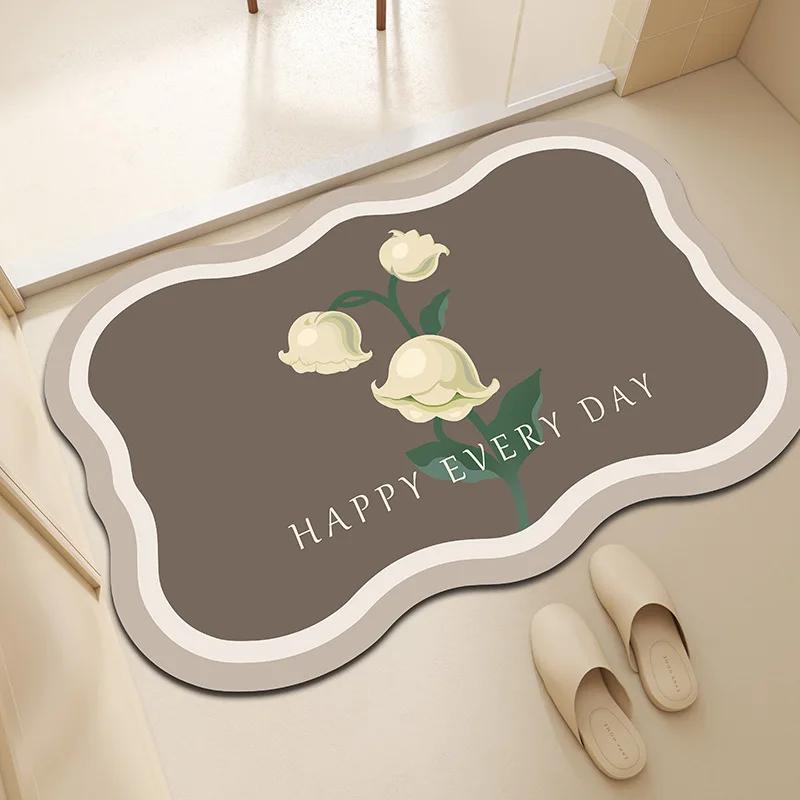 Toilet door floor mat Diatom mud absorbent non-slip mat Toilet carpet Bathroom floor mat Silicone door mat Household