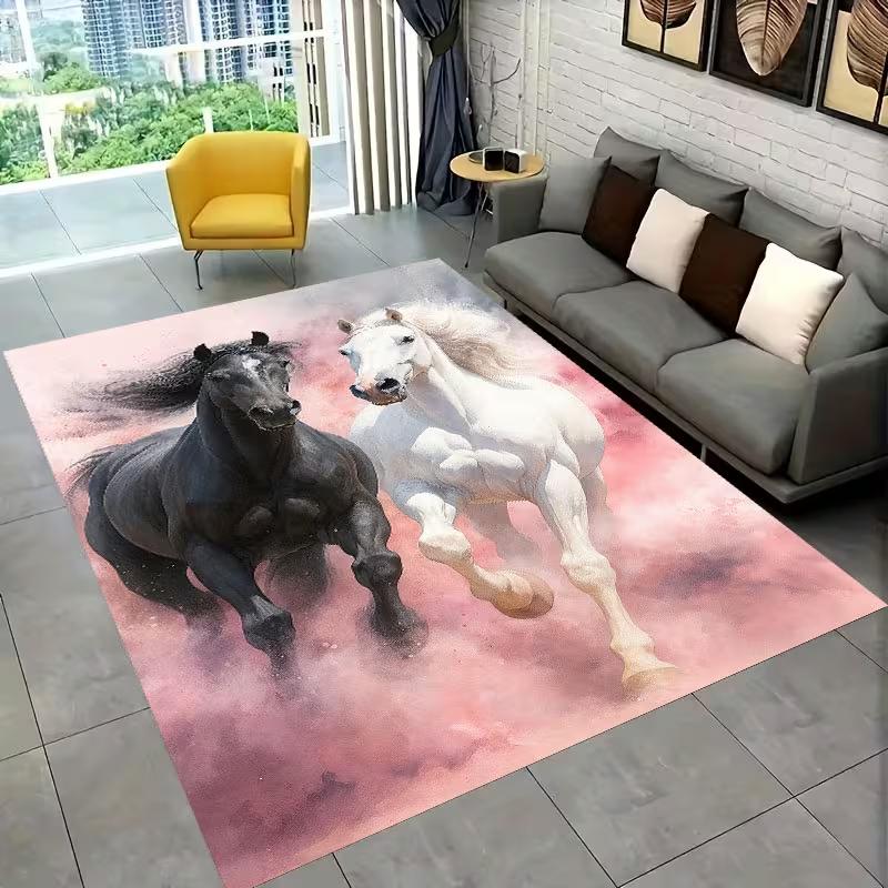 

Dama Patterned Ultra Soft Carpet Is Suitable for Decorating Living Rooms Bedrooms Dining Rooms, and Machine Horse Themed Carpets 40X60cm