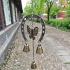 Metal Wind Chime Horseshoe Shape Outdoor Decoration Weatherproof Wrought Iron Wind Chime Easy Installation Decoration