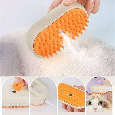 Katzen-Dampfbürste, dampfende Hundebürste, 3-in-1-Elektrospray, Katzenhaarbürsten für Massage, Haustierpflegekamm, Haarentfernungskämme