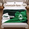 Werder Bremen FC Printed Flannel Blanket Custom Name Text Soft Warm Throw For Bedroom Holiday Gift