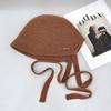25 Early Autumn New Knitted Fisherman Hat Children's Breathable Versatile Shading Face Small Lace-up Basin Hat