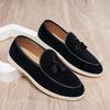Men's Fashionable Tassel Flat-bottomed Breathable Beanie Shoes with One Foot, Sailing Shoes for Men