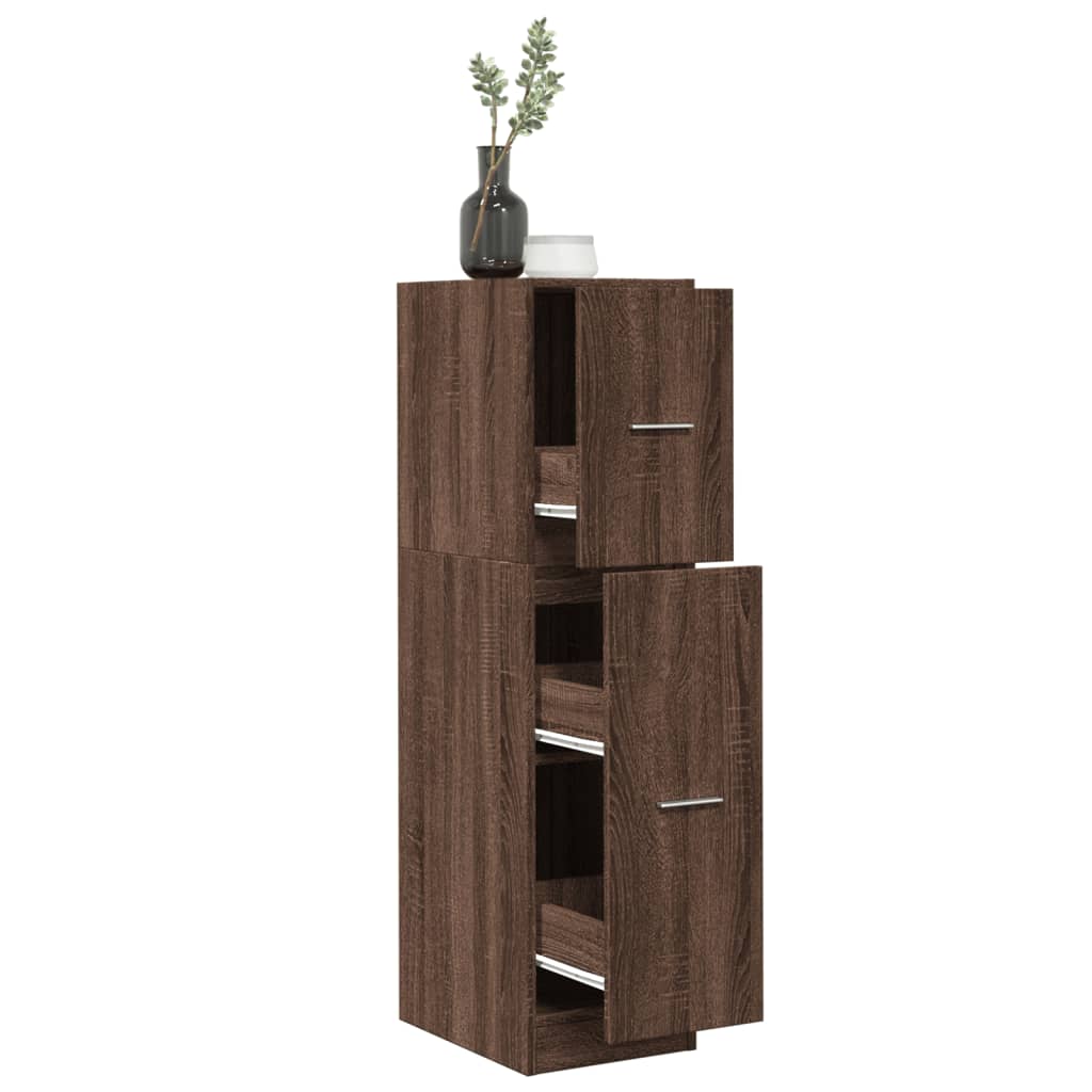 Apothecary Cabinet Brown Oak Effect 30x41x118 cm Engineered Wood
