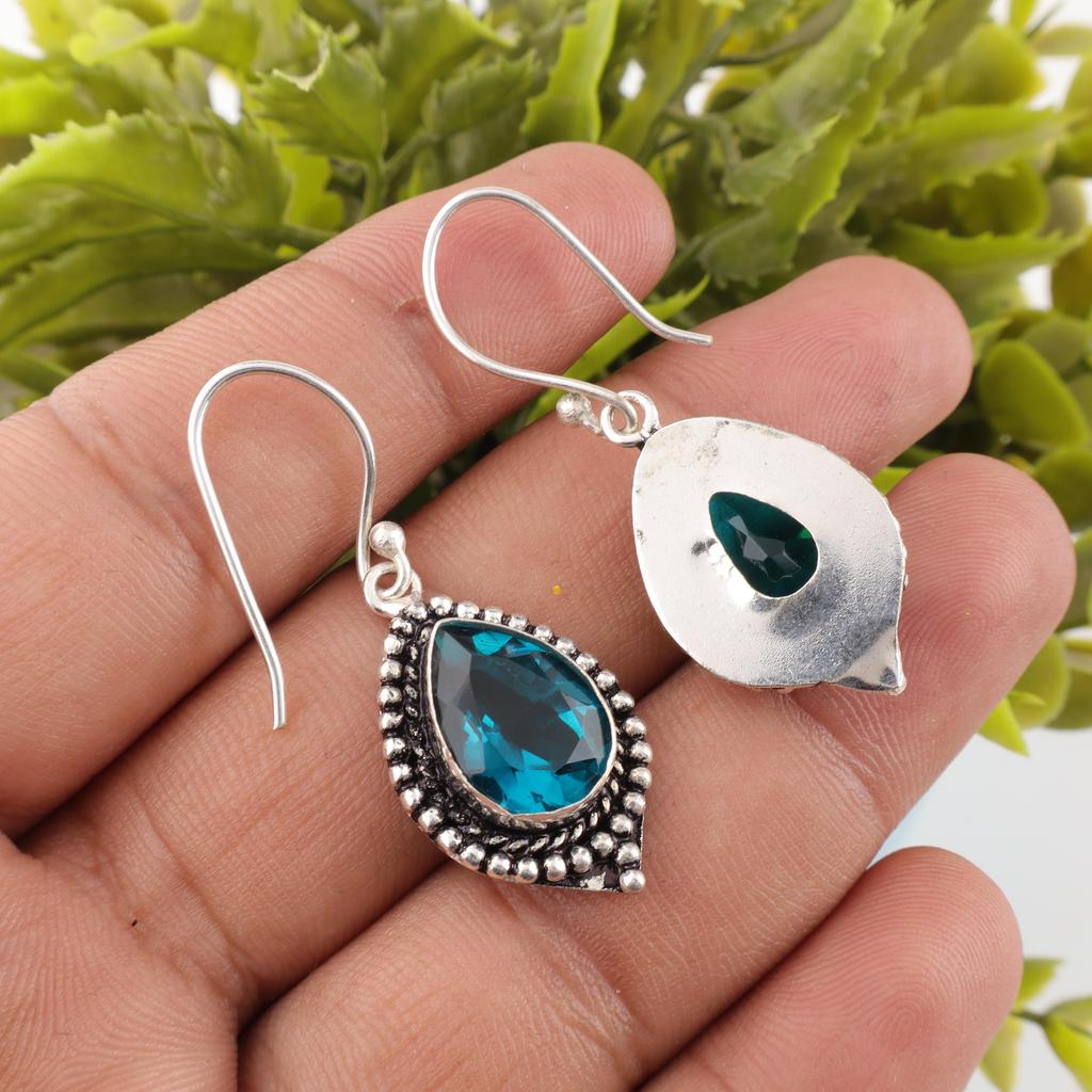 Apatite Handmade Silver Jewelry, 925 Sterling Silver Earrings, Handmade Beautiful Gemstone Jewelry, Apatite Earrings For Her