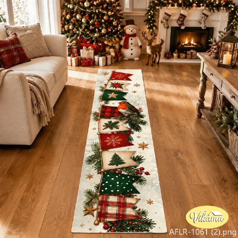 Christmas Rectangular Rug, Non-Slip, Absorbent Kitchen and Hallway Rug, Hallway and Entryway Mat, Home Decor