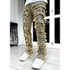 Men's Fashion Patch Jeans Slim Stretch Micro Lapped Straight Trousers