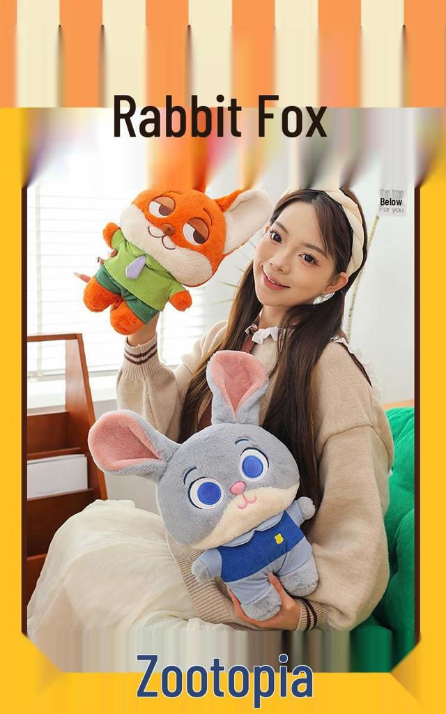 Crazy Animals Rabbit & Fox Plush Toy - Cute Q Version Dolls