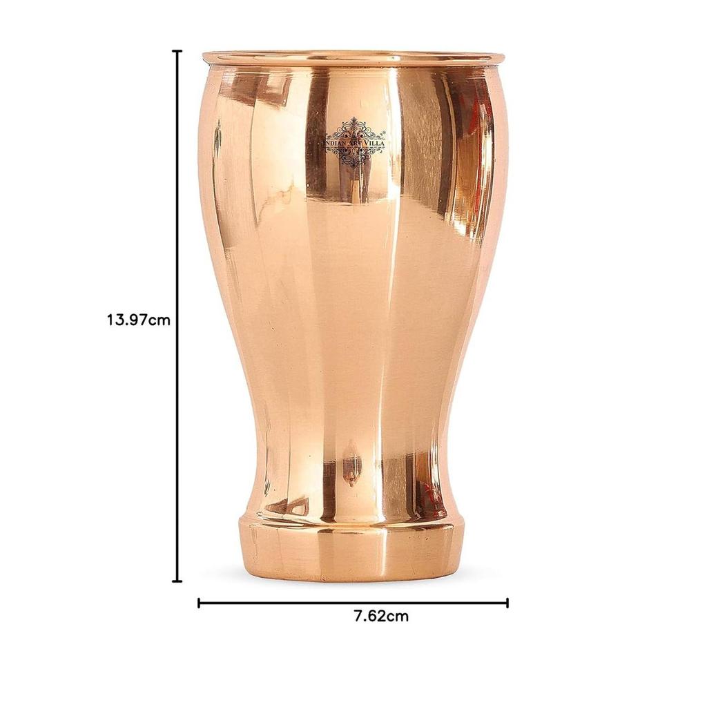 5.5" X 3.0" Pure Copper Wine Glass Goblet Tumbler Cup | 490 ML Capacity | Beer Wine Cocktail | Bar Home Hotel Restaurant, Set of 2