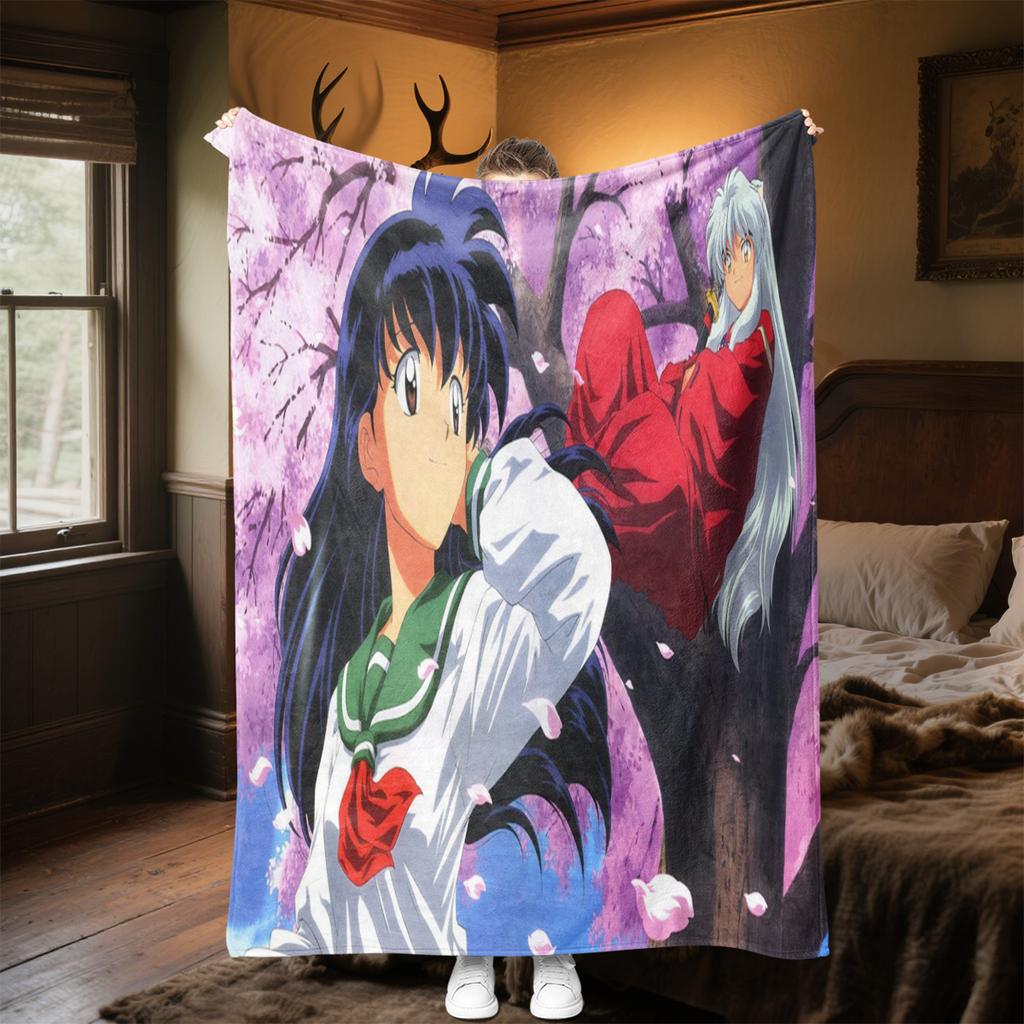 Inuyasha Plush Blanket Soft Comfortable All Seasons blanket Sofa Office Naps blanket Outdoor Travel throw Perfect Gift