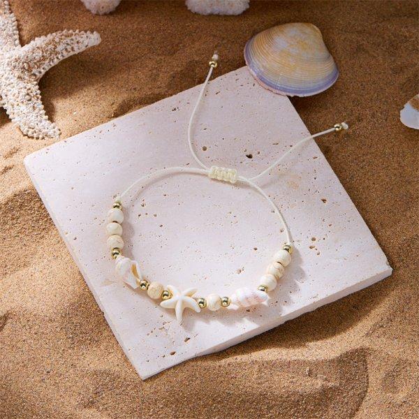 Bracelet Shell Bohemian Painted Shell Conch Starfish Beaded Bracelet For Women Anklet Beach Jewelry Gifts Handmade