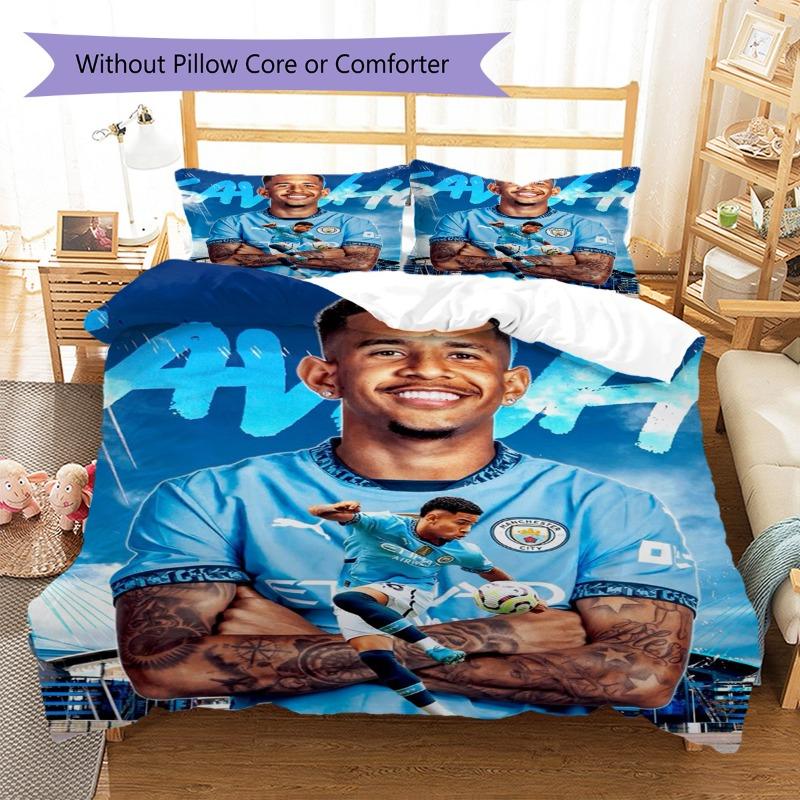 3-Piece Duvet Cover Set Featuring Soccer Star Jerseys and Stadium Graphics – Soft, Sports-Style Home Decor Bedding