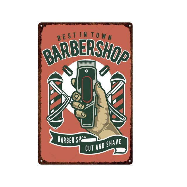 Europen Stil Barbershop Barber Tools Metall Zinn Zeichen Vintage Wand Platte Dekor Barber Tattoo Shop Kunstdruck Malerei Plaques