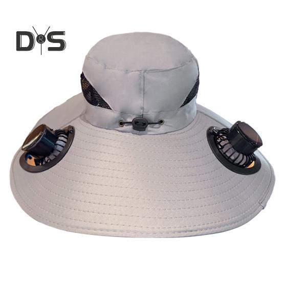 

Широкополая шляпа-веер для мужчин и женщин, рыболовная шляпа с вентилятором на солнечной батарее/USB, регулируемый козырек для походов, кемпинга, пляжа