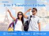 AI Translation Bluetooth Earphones with Long Battery Life, Active Noise Cancellation, Ultra-long Standby, and Permanent Free Translation