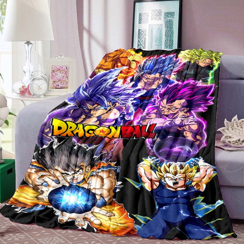 Dragon Ball Anime Print Blanket Warm  Comfortable Flannel Blanket for Bedrooms, Sofas, Beds, Chairs, Picnics, Travel-LXR9