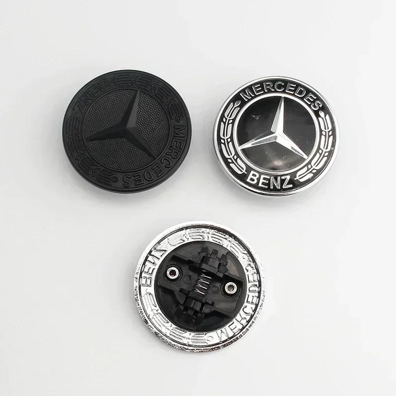 C200 E200 Neu 2025 Für Mercedes Benz 3D ABS 57mm Motorhaube Fronthaube Logo Auto Abzeichen Emblem Zubehör für Mercedes Benz W124 W140