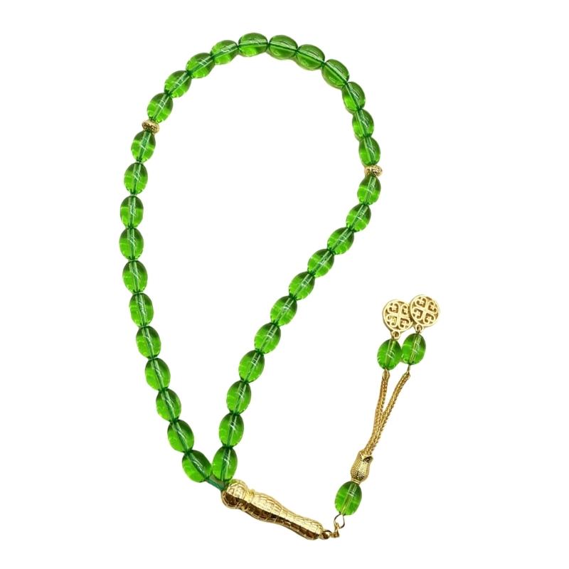 

Contemporary Oval Glass Bracelet Crystal Beads Dateless Style Perfect Gift Sustainable Glass Wrist Chain