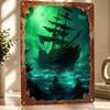 Fantasy Pirate Ship Poster Retro D Printed Metal Signs Customized Wall Hanging Gift for Luxury Decoration Home Decorations Room
