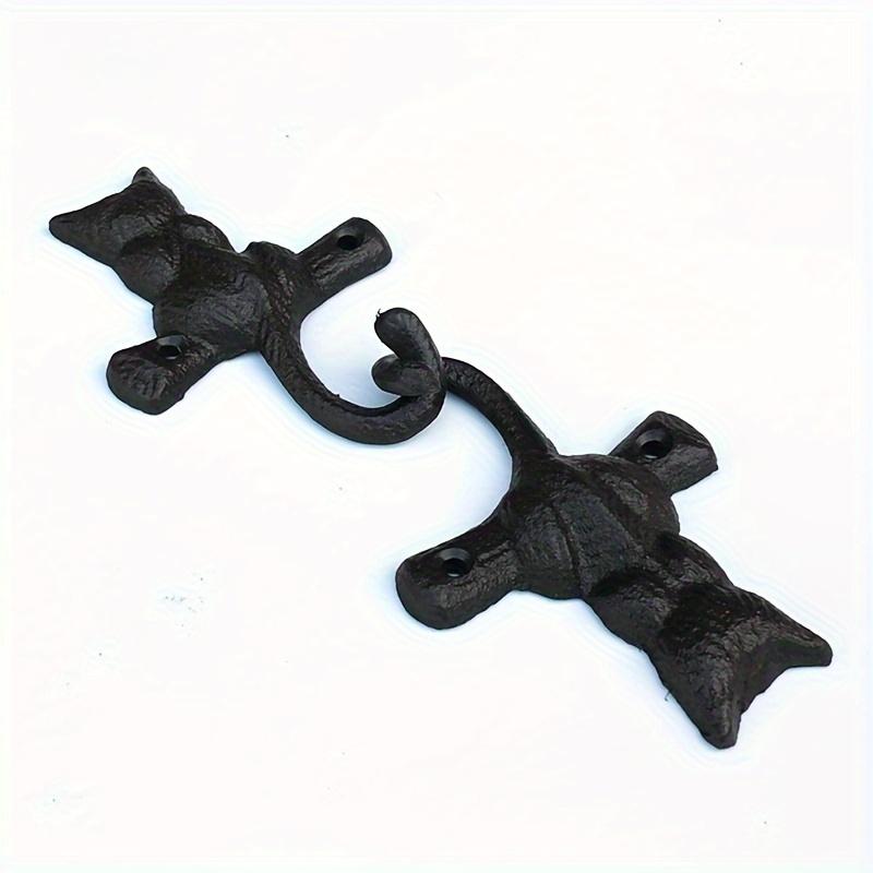 1pc Retro Iron Cat Hanger, Rustic Design Wall Hanger, Vintage Design Keys Towels Holder Metal Wall Mounted Heavy Duty Decorative Hanger