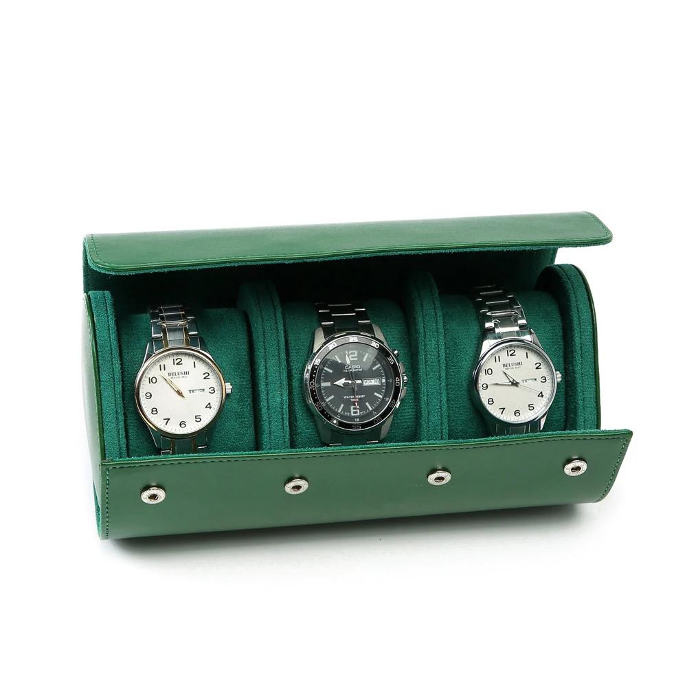 For Men Women Leather Watch Roll 1 2 3 slots Luxury Genuine Storage Box Travel Bag Watch Case Gift Box Watch Pouch