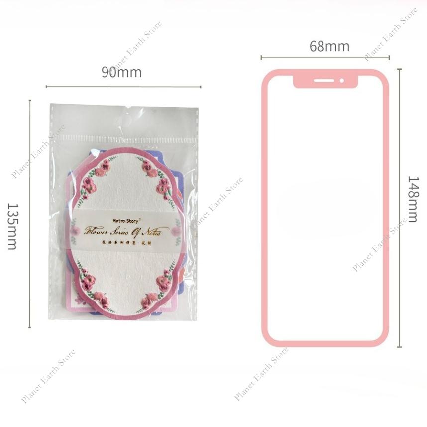 20/40Pcs Flower Series Vintage Flower Border Memo Pad Collage Scrapbook Material Paper Creative DIY Decoration Notes & Messages