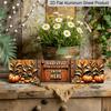 2D Flat, Rustic Fall Aluminium Decorative Sign with Pumpkins Cornstalks & Golden Leaves - Farmhouse Seasonal Decoration Suitable for Thanksgiving