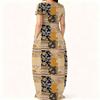 Women Loose Round Neck Short Sleeve Dress Plus Size Summer Light Casual Outfit