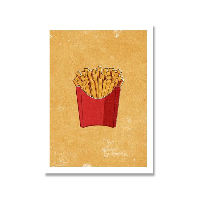 Nordic Paintings Kitchen Wall Decor Fast Food Printings Burger Ice Cream Restraunt Decoration Poster Painting No Frame