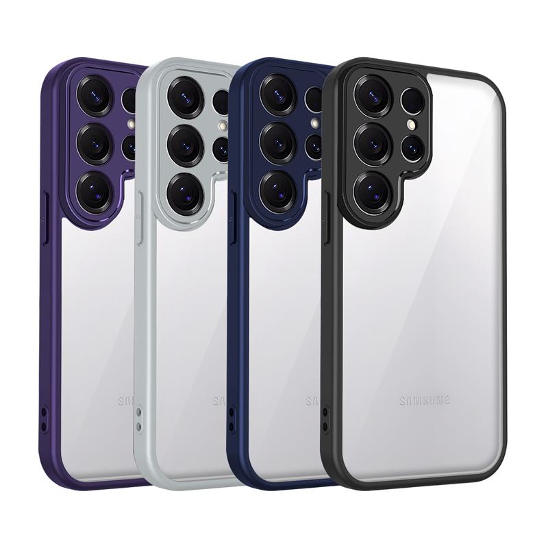 Transparent Silicone Case For Samsung Galaxy S25 S24 S23 S22 Ultra Plus Edge FE PC Back TPU Bumper Shockproof Clear Phone Cover