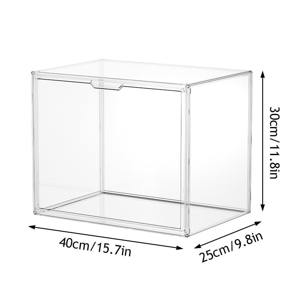 Transparenter Vitrinenschrank Acryl Schreibtisch-Organizer-Box Buchaufbewahrungsboxen Große Kapazität Sortierbox Bücherregal Staubdicht