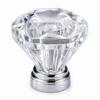 16pcs 25*30mm Cabinet Knobs Crystal Clear Glass Drawer Pulls Diamond Shape Cabinet Handles  Cabinets