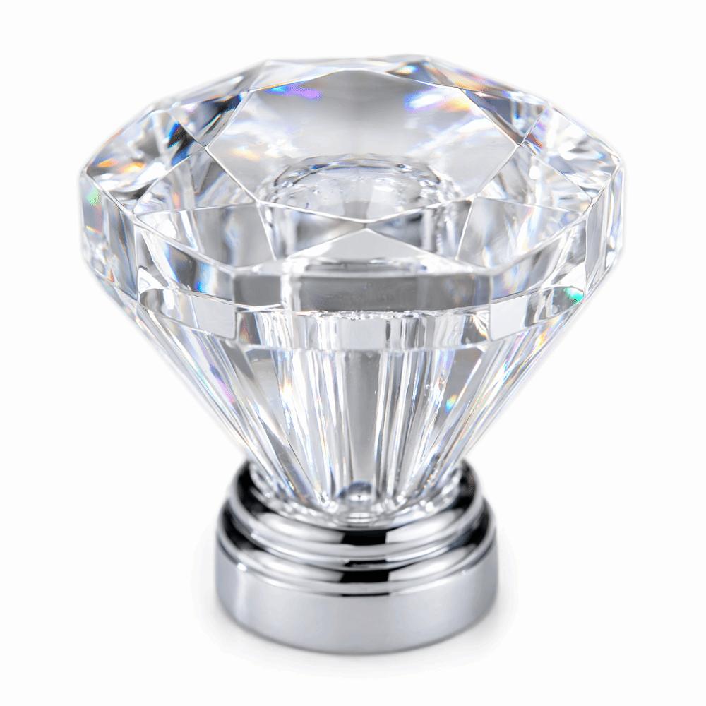 16pcs 25*30mm Cabinet Knobs Crystal Clear Glass Drawer Pulls Diamond Shape Cabinet Handles  Cabinets