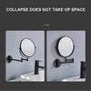 Cornice Oro/Nera Rotazione a 360 Gradi Specchio Circolare Double-sided Estraibile e Pieghevole Specchio da Bagno Specchio Decorativo da Parete
