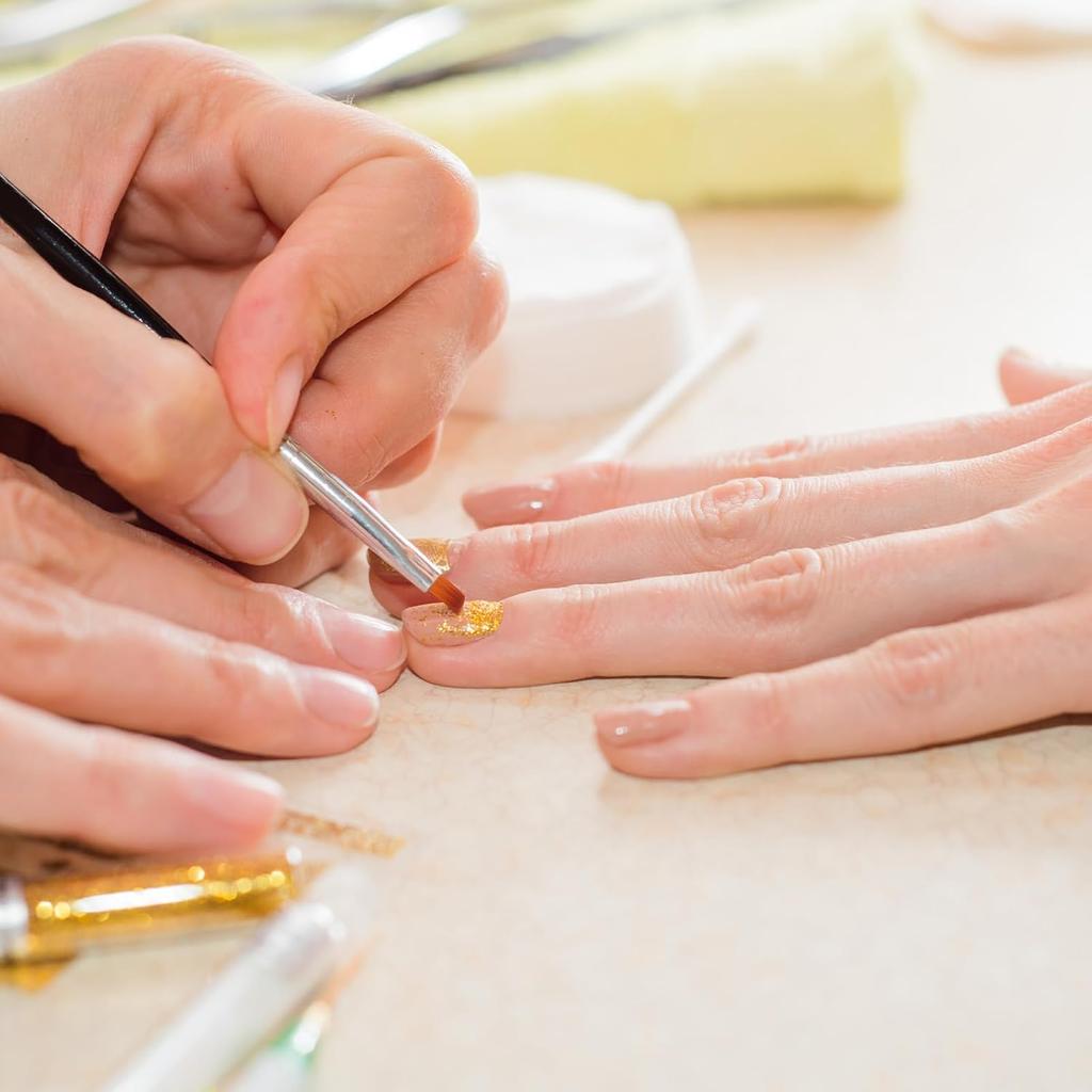 6 Pcs Double-Ended Nail Art Brush Kit, Art Nail Dotting Tools with Fine Brush Head Design Nails Liner Builders Gel Brushes Nails Dotting Pen for Gel