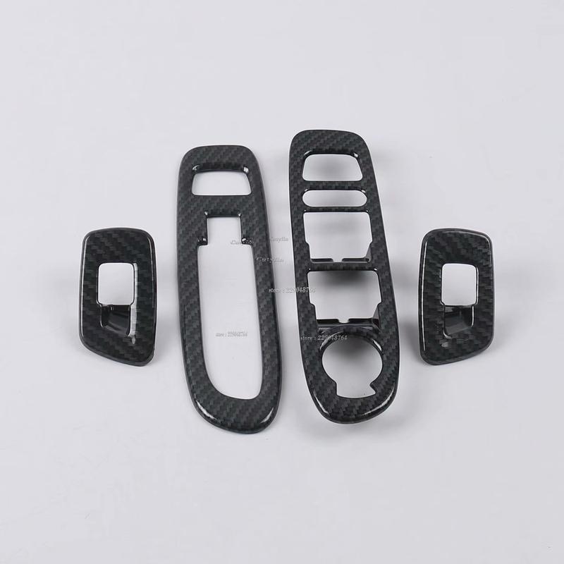 For Jeep Compass 2017 2018 Carbon Fiber Interior Accessories Window Lift Switch Button Cover Trims Door Armrest Panel