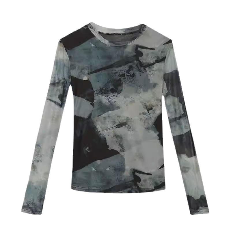 Retro Thin Bottoming Shirt Women's Summer Foreign Style Slim Fit Inside Long-sleeved T-shirt Top