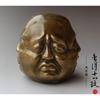 Sammlerstück Tibet alte Bronze Leben 4 Emotionen vier Gesichter Buddha Kopf Statue