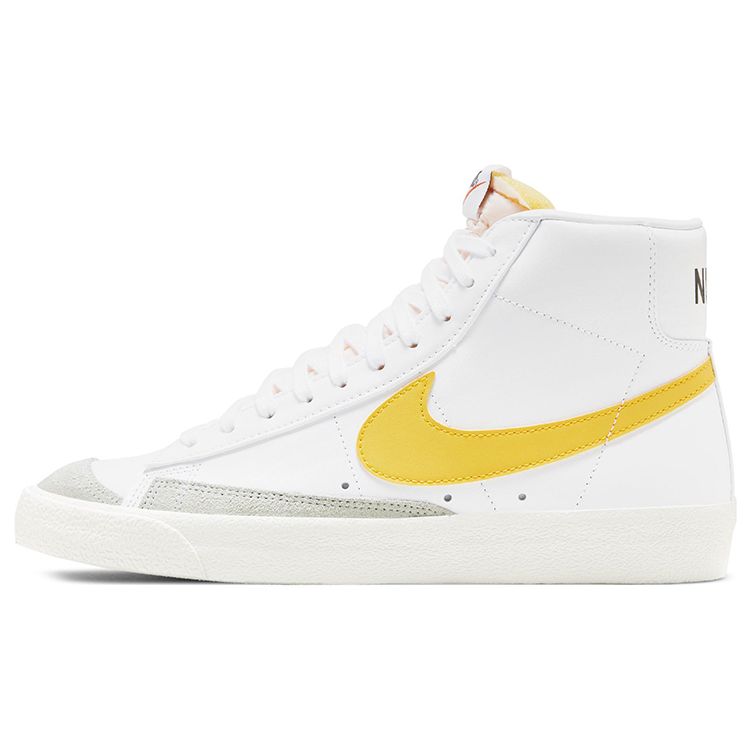Nike Blazer 77 Vintage Leather Retro Casual Slip Resistant Durable Mid Top Skate Shoes Men Sneakers White Yellow Brown BQ6806-113